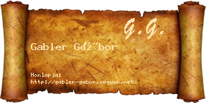 Gabler Gábor névjegykártya