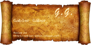 Gabler Gábor névjegykártya
